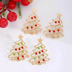 Christmas Earrings With Christmas Tree Colorful Zircon Christmas Tree Earrings For Women Personality Earrings Party Jewelry Christmas Gift