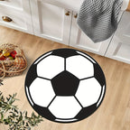 Round football rug with non-slip bottom – Sporty rug for children's room & living room