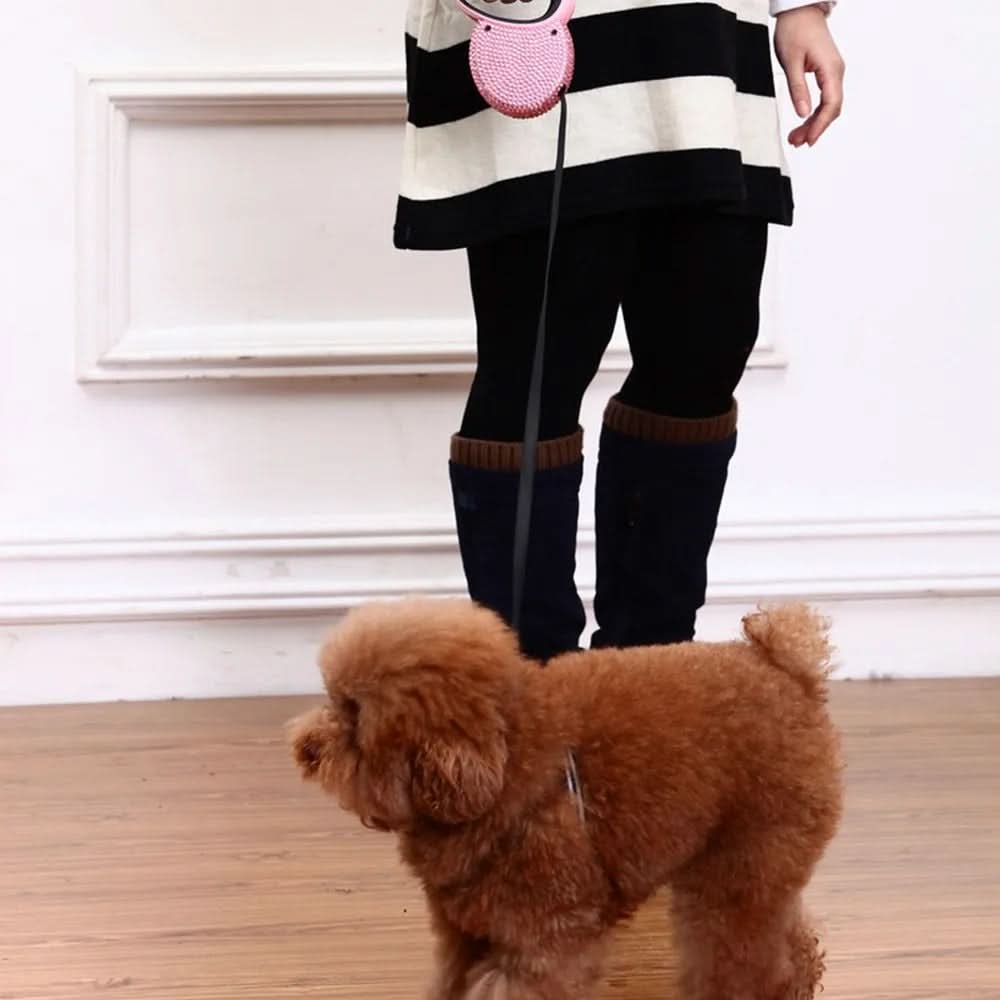 Luxury Retractable Leash with Rhinestones for Small Dogs & Cats