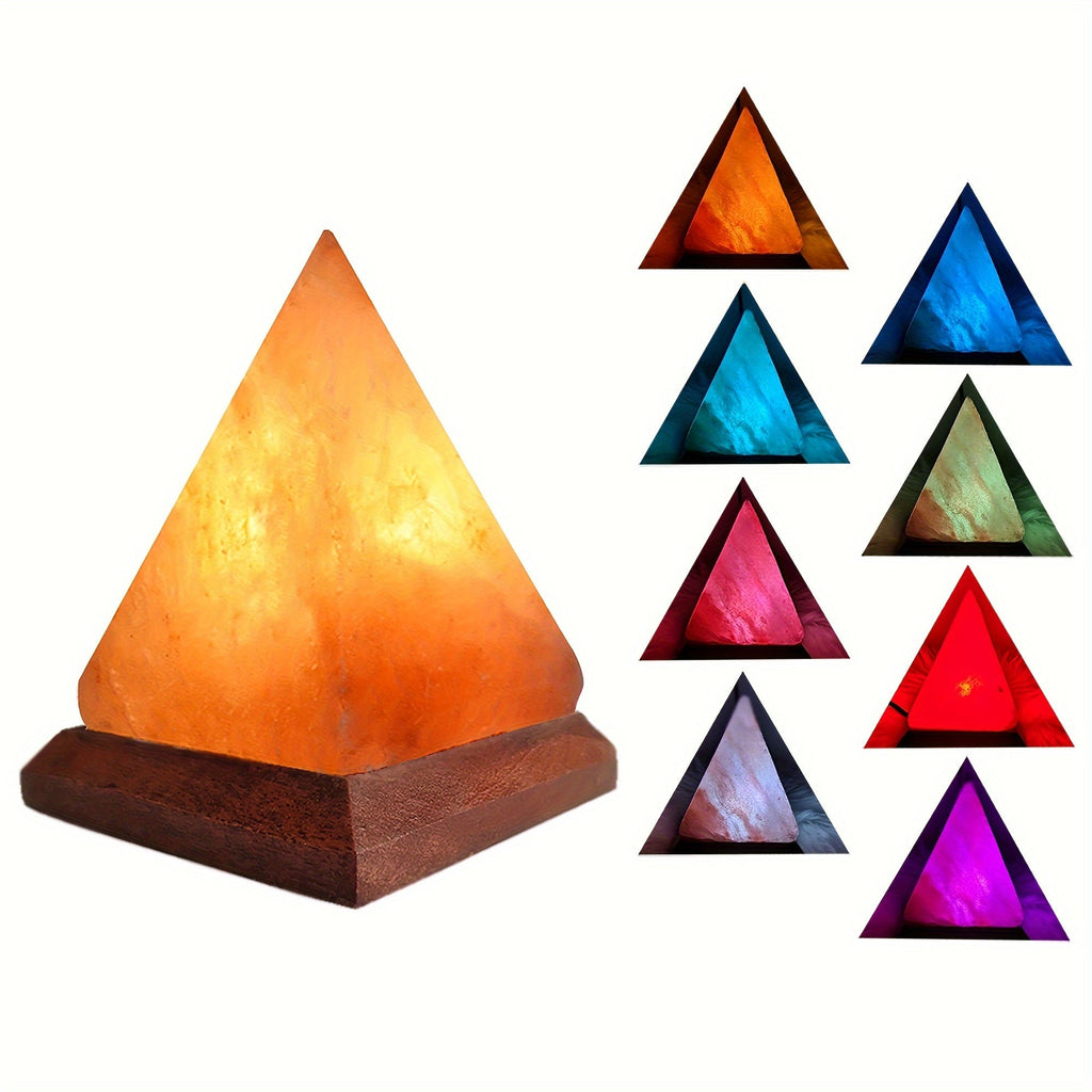 Salt lamp - Handcrafted Himalayan salt lamp with 8-color changing LED, USB powered