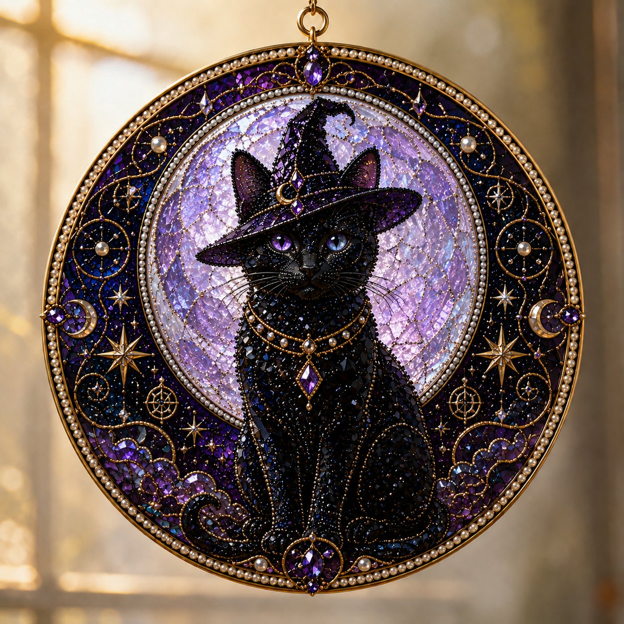 DIY Celestial Black Cat Window Hanging Kit