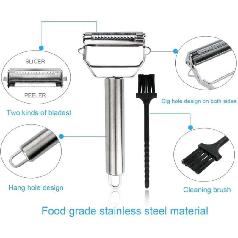 DuoSchaaf | Double Vegetable Peeler made of Stainless Steel with Julienne Function