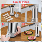 Sausage filler with 4 different size filling tubes
