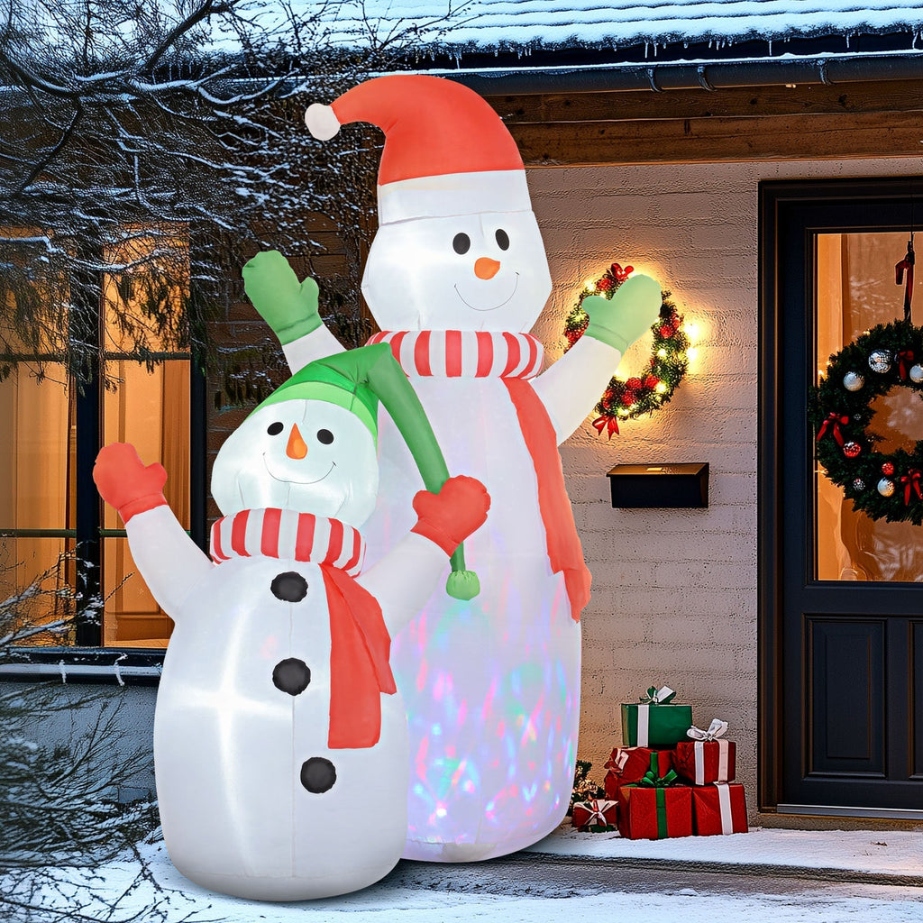 SnowGlow Inflatable Snow Family – 240 cm Christmas Decoration with LED Lighting and Fan