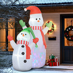 SnowGlow Inflatable Snow Family – 240 cm Christmas Decoration with LED Lighting and Fan