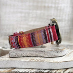 with multicolored rainbow pattern