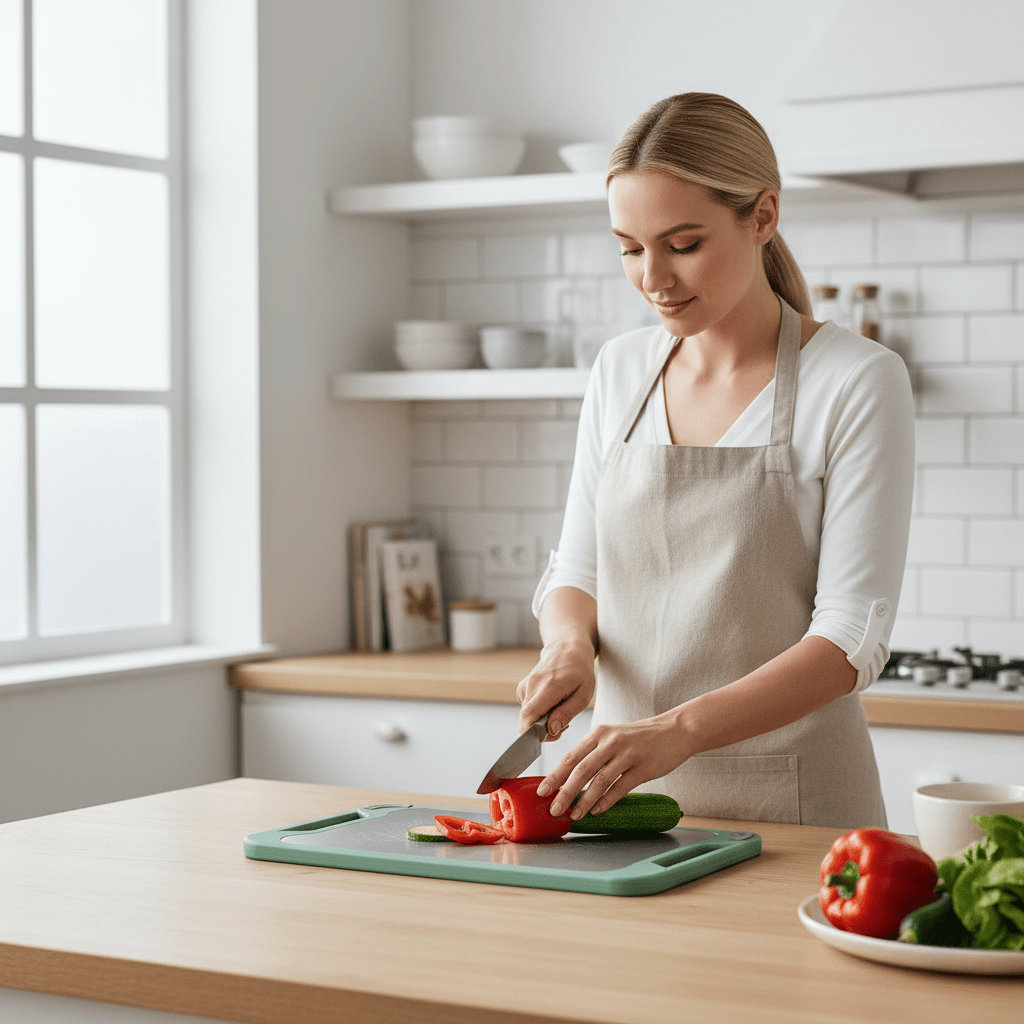 Durable stainless steel cutting board, usable on both sides & non-stick