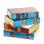 Desk lamp with stacked books