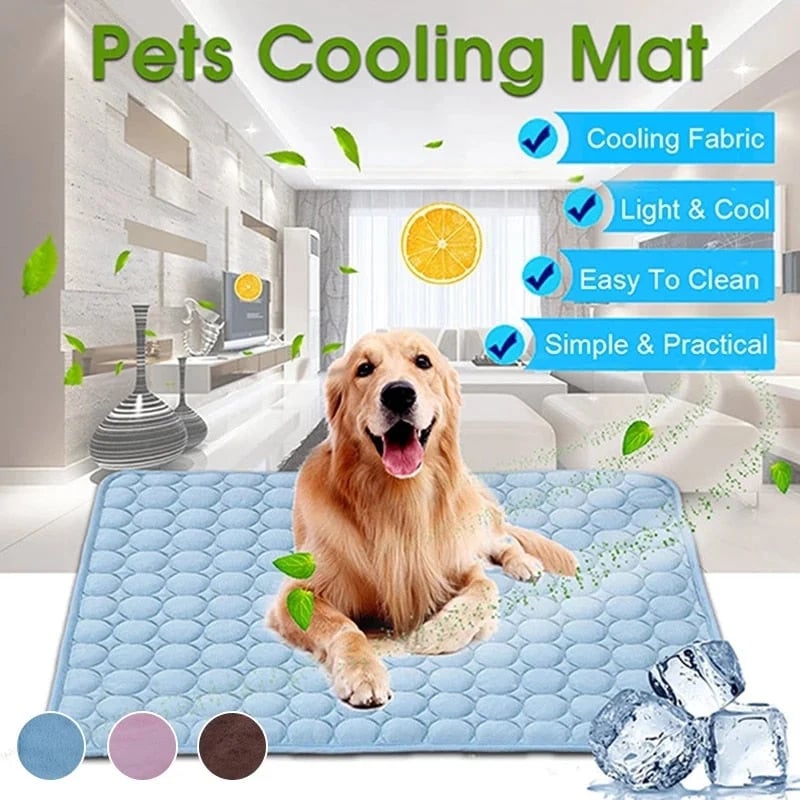 Cooling mat for pets with non-toxic self-cooling gel