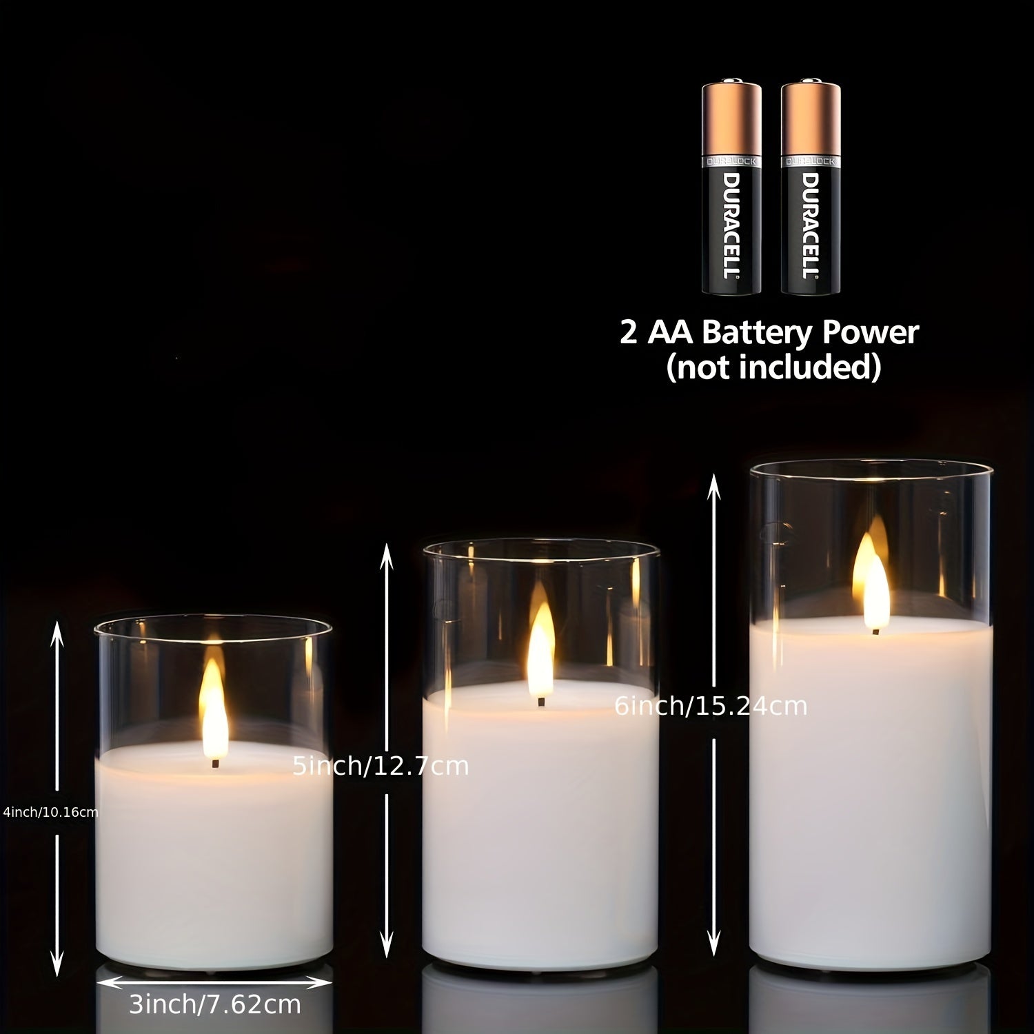 GlowLights – Set of 3 LED Candles with Remote Control