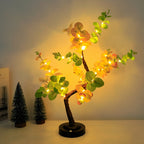 EucalyptusGlow Tree - LED Bonsai Lamp with Rechargeable Drive