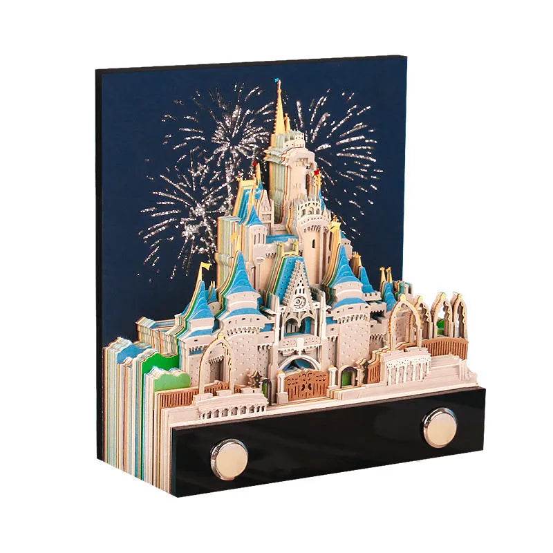 Three-dimensional Note Paper Carving Model Fairy Tale Castle Art