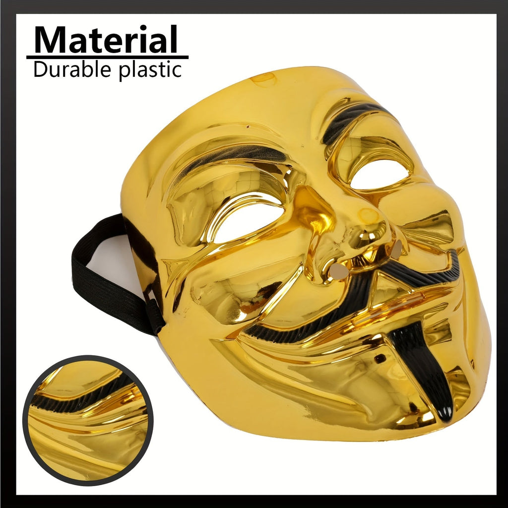 Men's Full Face Plastic Halloween Mask | Anonymous Cosplay