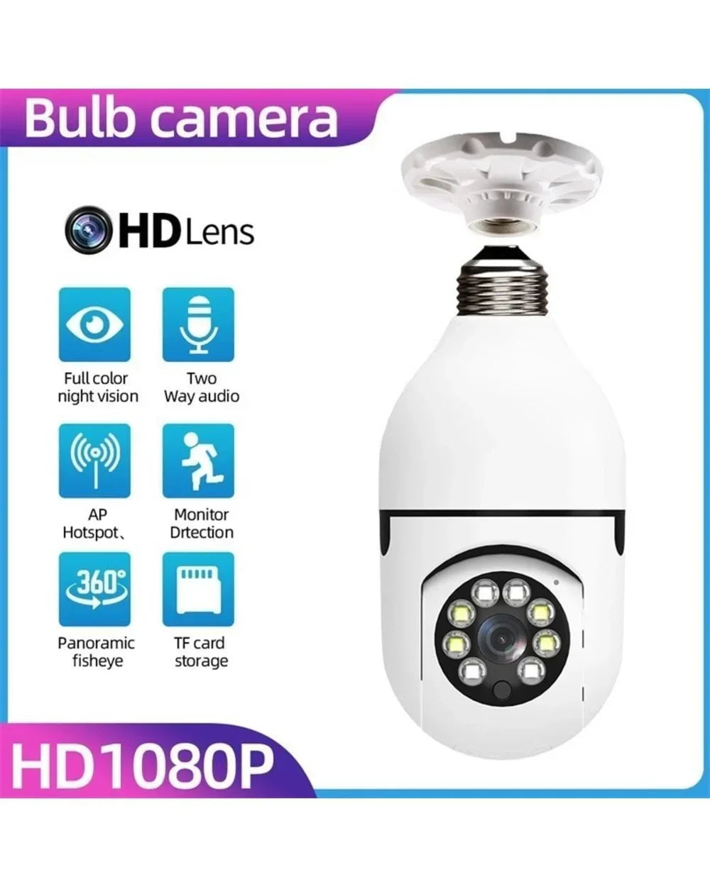 Wireless Wifi Bulb Camera Security Camera