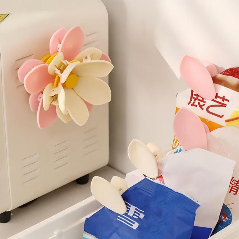 Flower-Shaped Magnetic Clip Refrigerator Magnet