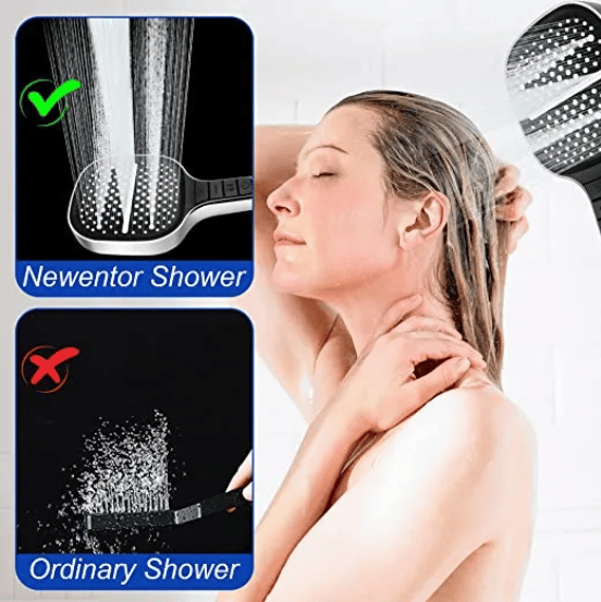 HydraLux 7-Setting Shower Head – Water-Saving & Anti-Scale – Square Chrome