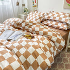 Abstract Chessboard Single Bed Linen Set