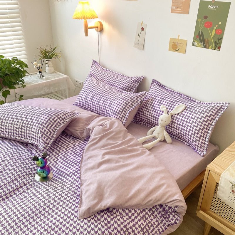 Abstract Chessboard Single Bed Linen Set