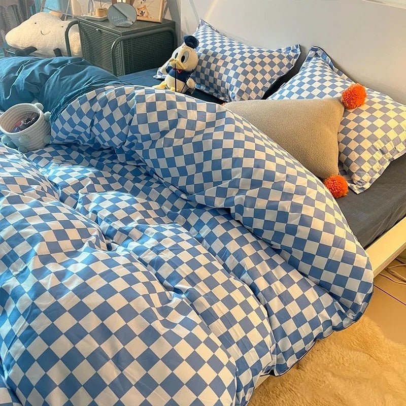 Abstract Chessboard Single Bed Linen Set