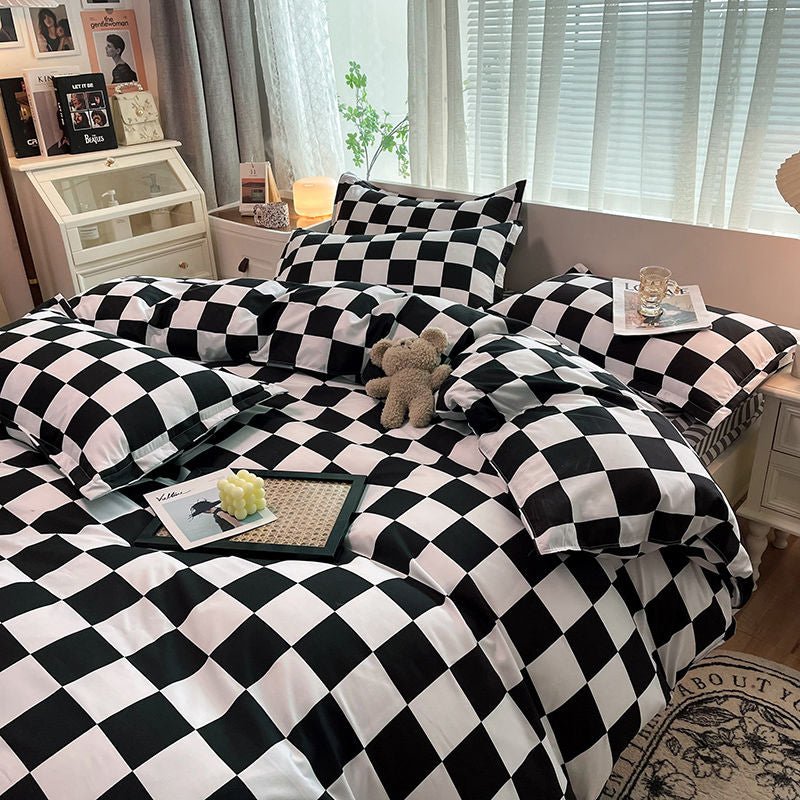 Abstract Chessboard Single Bed Linen Set