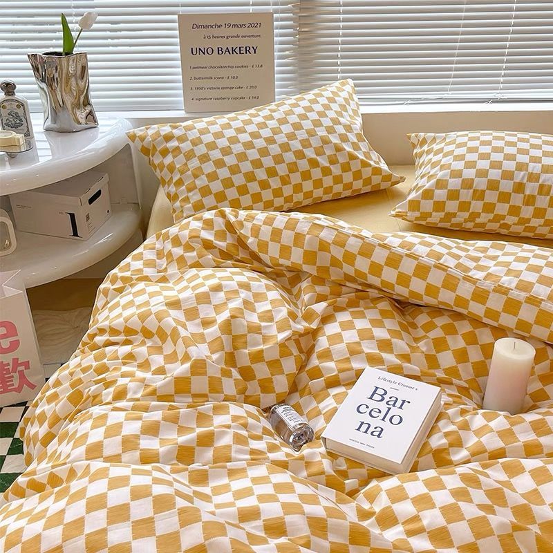Abstract Chessboard Single Bed Linen Set