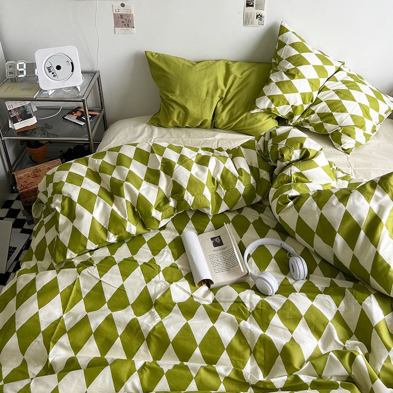 Abstract Chessboard Single Bed Linen Set