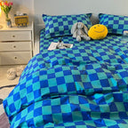 Abstract Chessboard Single Bed Linen Set