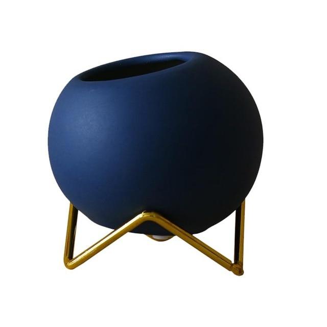 Abstract Colors Ceramic Flower Pots with Stand