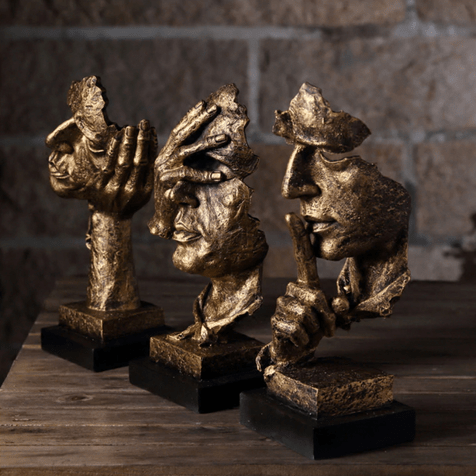 ABSTRACT GOLDEN SCULPTURE – Nordic Modern Art Decor for Elegant Interiors