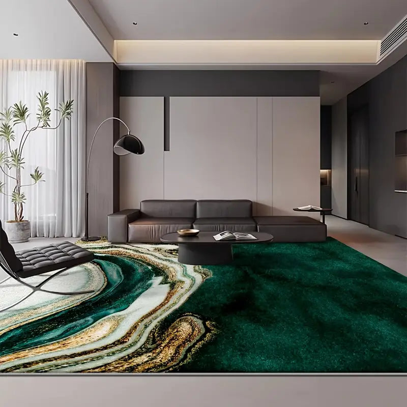 Area Rug Modern Abstract Marble Polyester