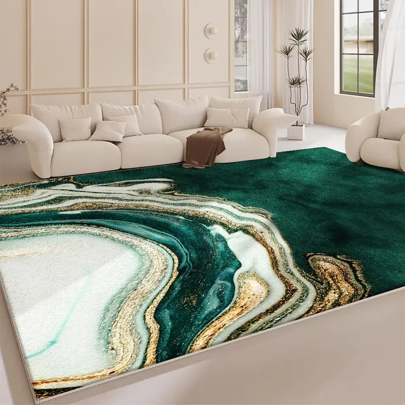 Area Rug Modern Abstract Marble Polyester