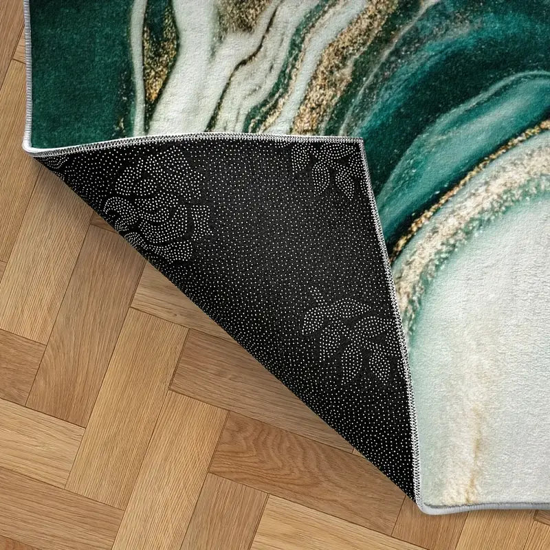 Area Rug Modern Abstract Marble Polyester