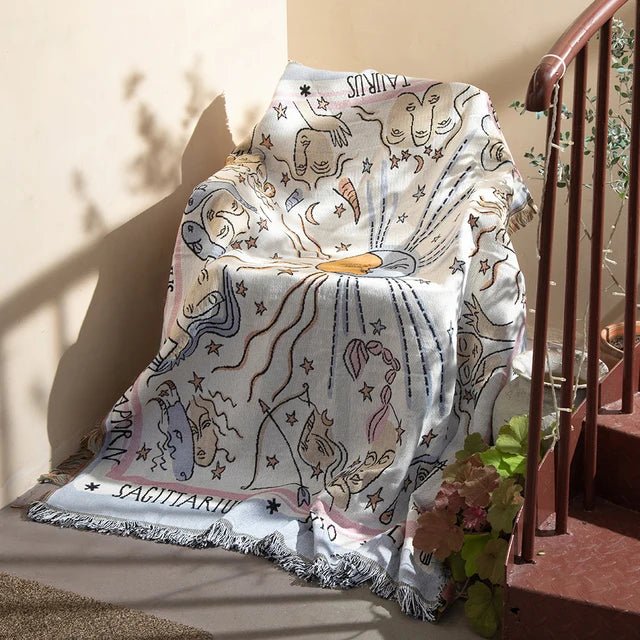 Abstract Woven Wall Tapestry Throw Blanket