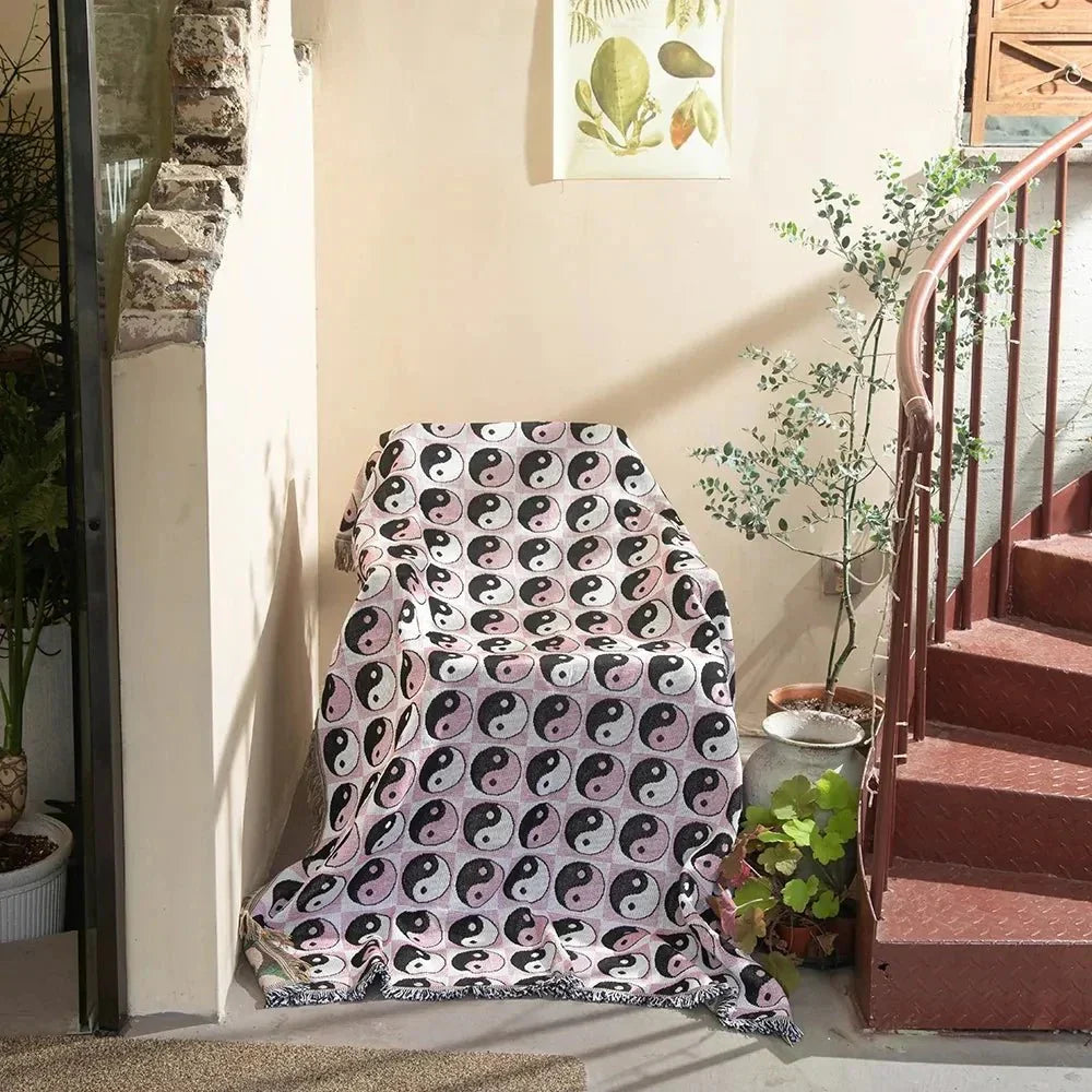 Abstract Woven Wall Tapestry Throw Blanket
