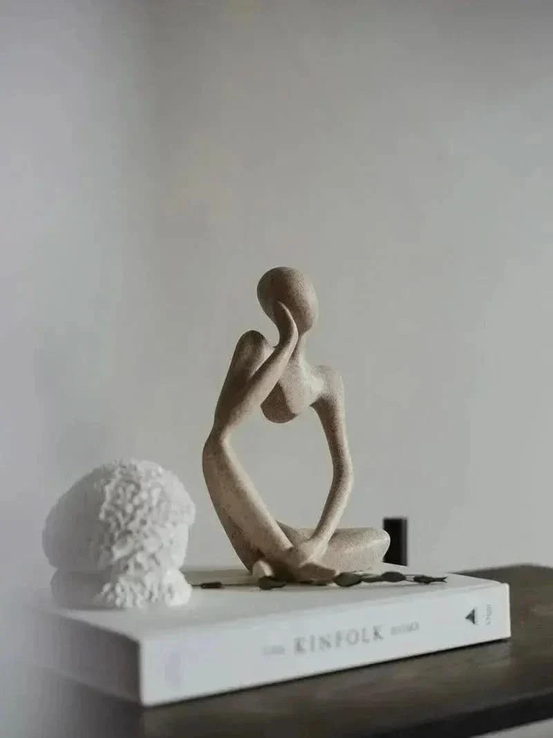 Abstract Thinker Resin Sculpture for Desk or Shelf Decor