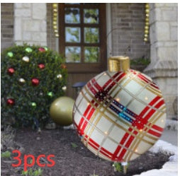 Inflatable Christmas Ball Outdoor Decoration 60cm – Weather Resistant PVC Christmas Decoration