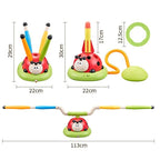 3-in-1 activity set for children with rope skipping, ring toss and pedal rocket