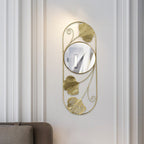 Elegant Metal Ginkgo Leaf Wall Mirror