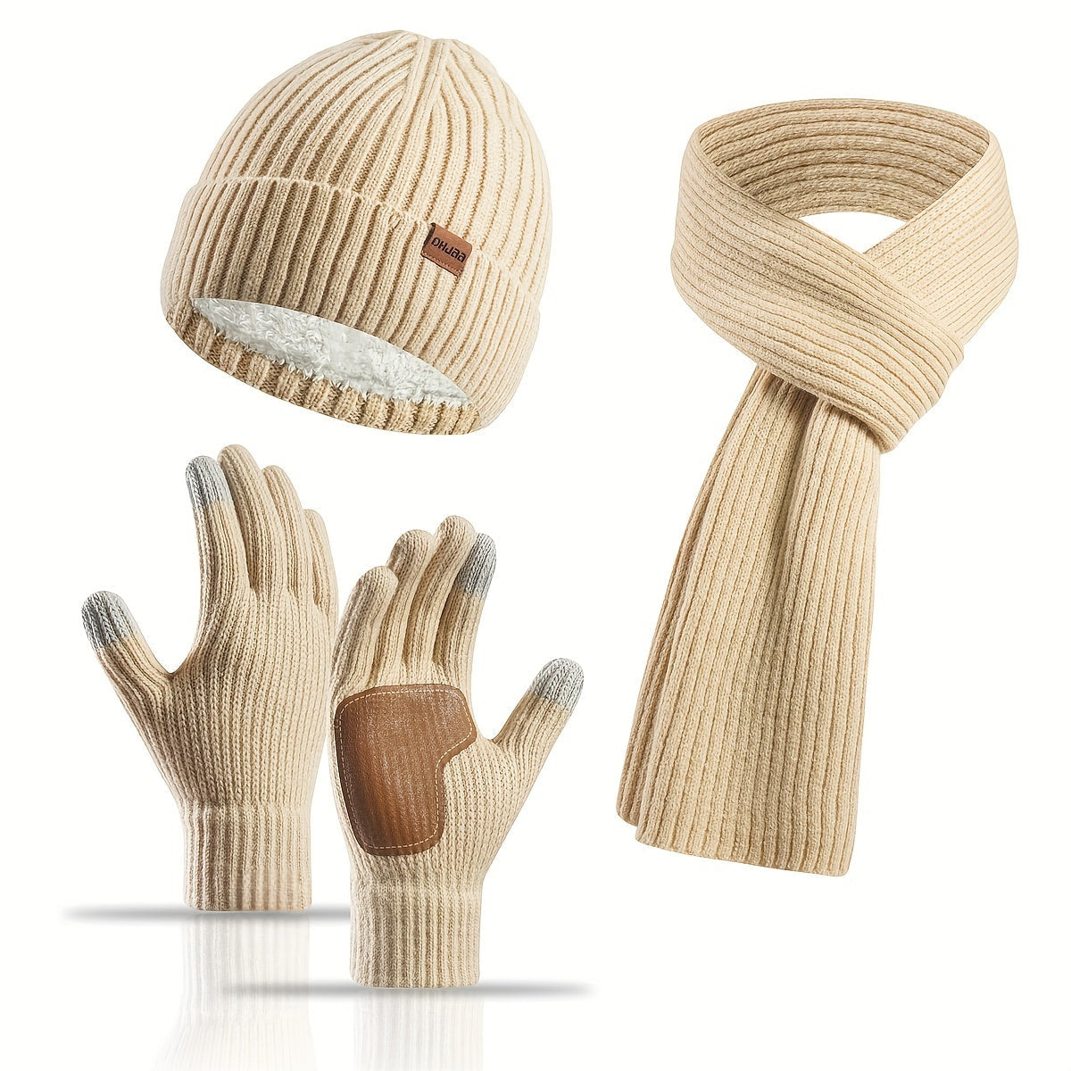Winter Comfort Set – Knitted Beanie, Scarf and Gloves for Unisex