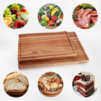 Acacia Wooden Cutting Board Thick Chopping Board With Side Handle
