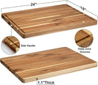 Acacia Wooden Cutting Board Thick Chopping Board With Side Handle