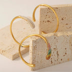 Accented Classy Bangle Cuff Bracelets