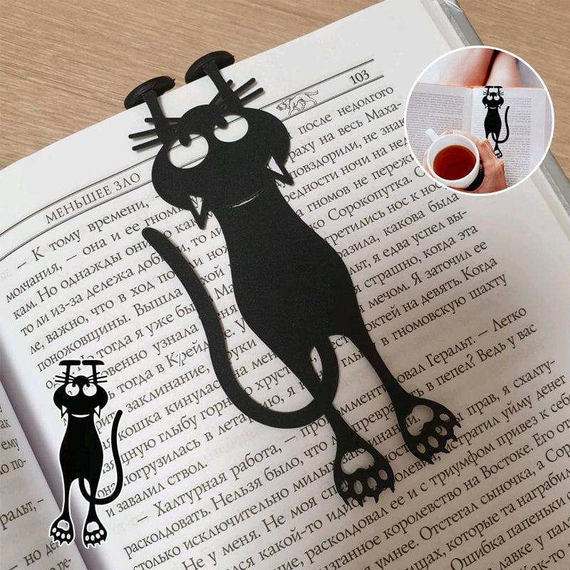 Curious Cat Bookmark- Locate Reading Progress With Cute Cat Paws