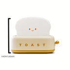 Shaded Nightstand Lamp – Kawaii Toast LED Lamp for Cozy Lighting