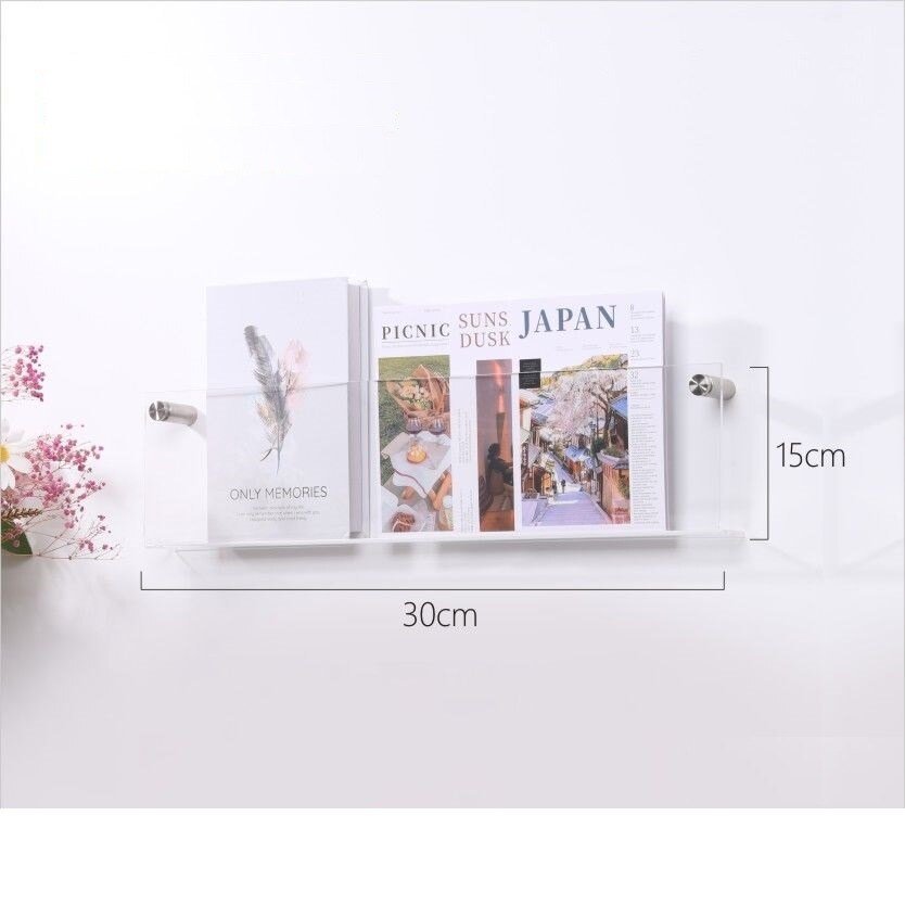 Acrylic Wall-mounted 'Floating' Magazine Holder