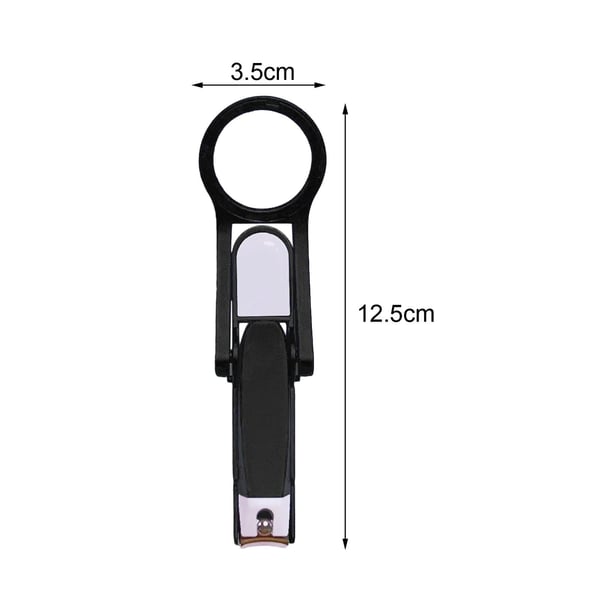 Nail clipper with magnifying glass