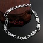 925 Silver Figaro Cuban Chain