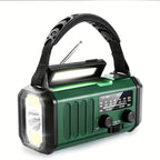 Solar emergency radio with power bank – crank radio with LED flashlight for camping & outdoor