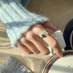 Adjustable Asymmetric Blue Square Rings