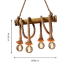 Adjustable Bamboo Pendant Lamp with Industrial Rope Design - EcoChic
